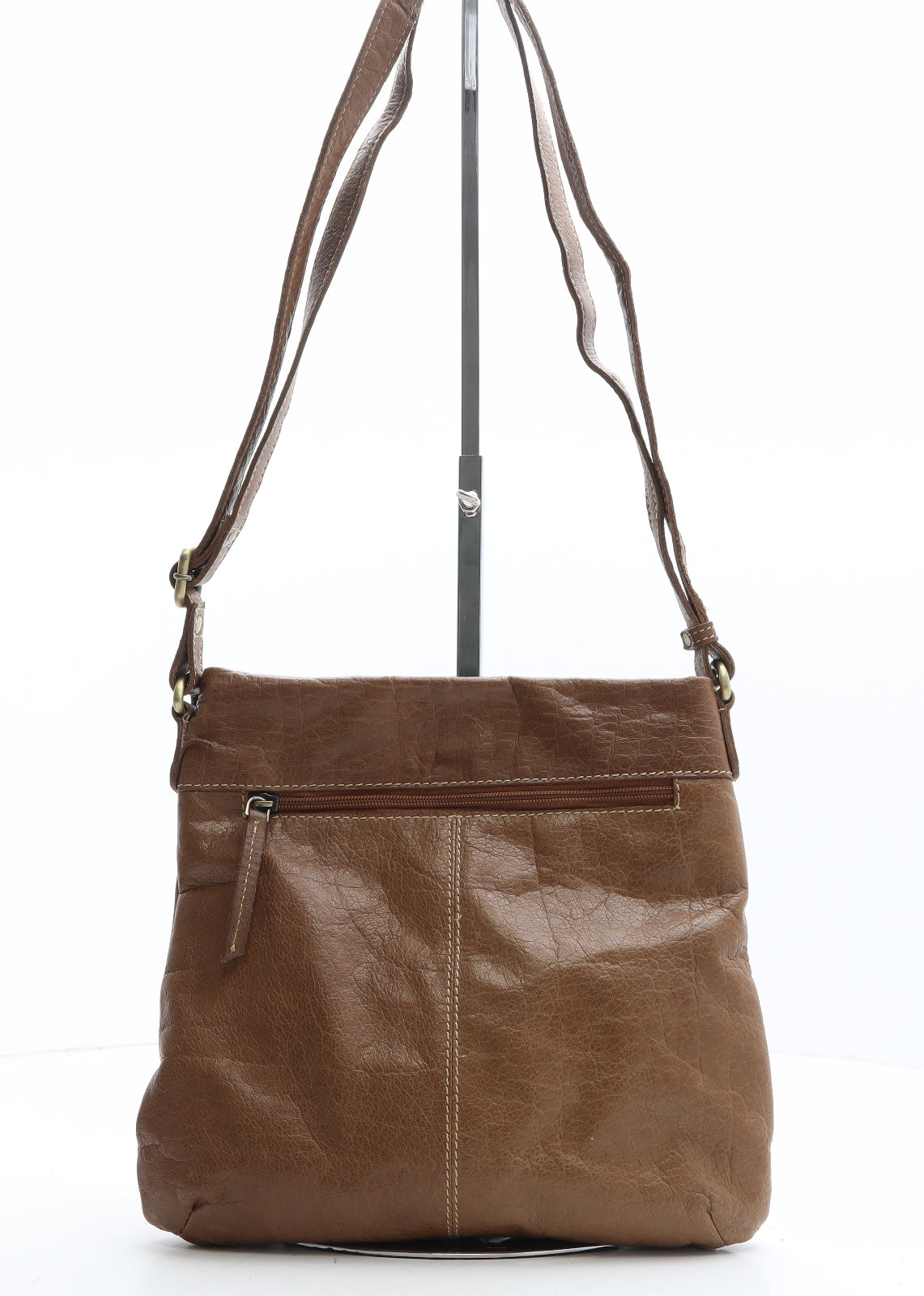 Genuine Leather Womens Brown Leather Crossbody Size Small