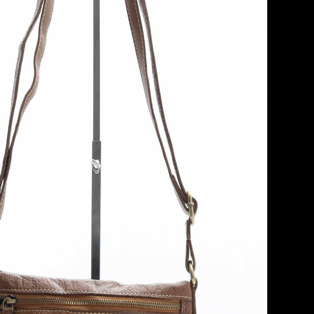 Genuine Leather Womens Brown Leather Crossbody Size Small