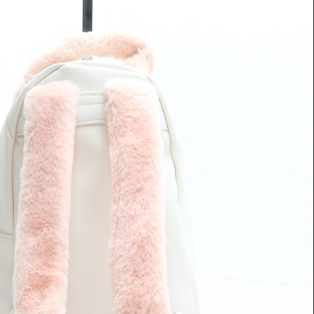 River Island Girls Ivory Geometric Polyethylene Backpack Size Medium Zip - Unicorn