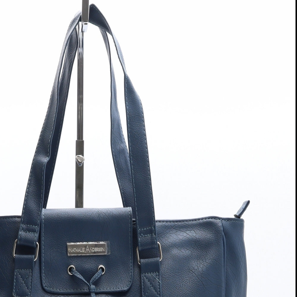 Nathalie Andersen Womens Blue Polyethylene Shoulder Bag Size Large
