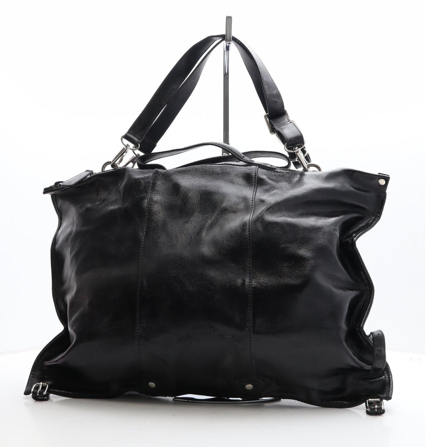 Kenneth Cole Womens Black Polyethylene Hobo Bag Size Extra Large