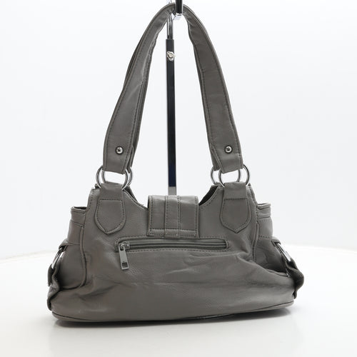 Preworn Womens Grey Polyester Shoulder Bag Size Small