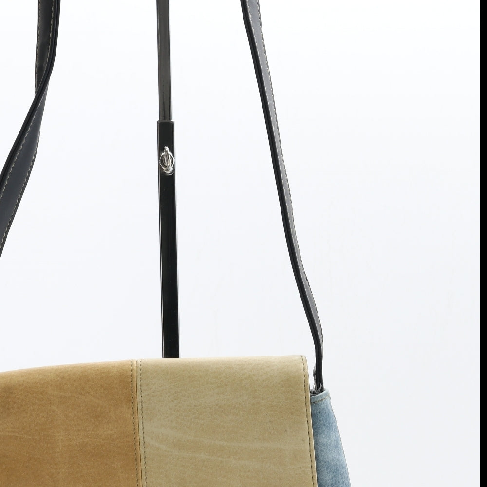 DICE Womens Multicoloured Colorblock Polyester Shoulder Bag Size Medium