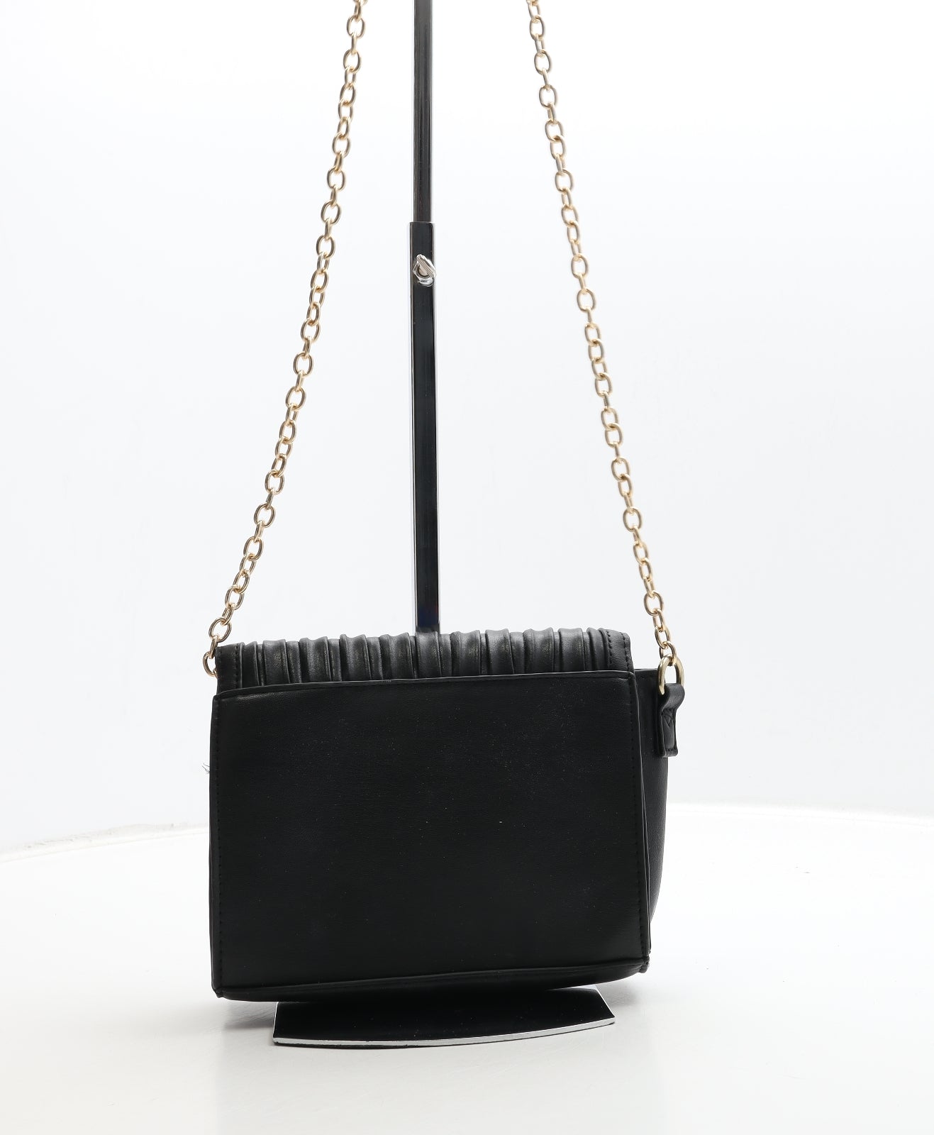 Matalan Womens Black PVC Shoulder Bag Size Small