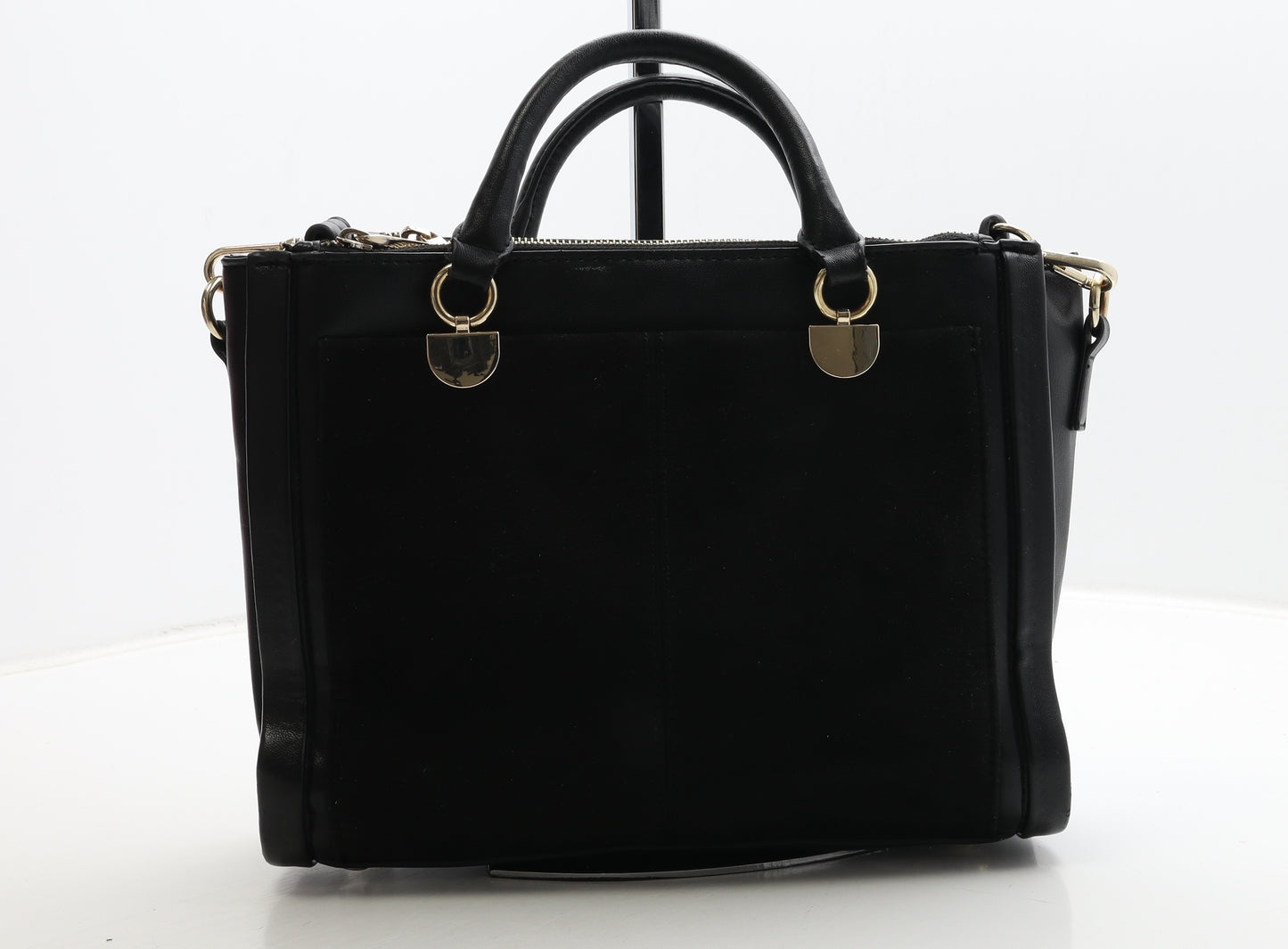 Zara Womens Black Polyester Top Handle Bag Size Medium