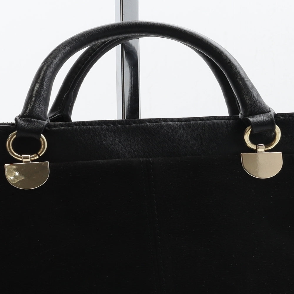 Zara Womens Black Polyester Top Handle Bag Size Medium
