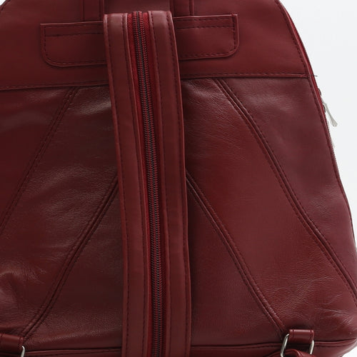 Preworn Womens Red Leather Backpack Size Medium