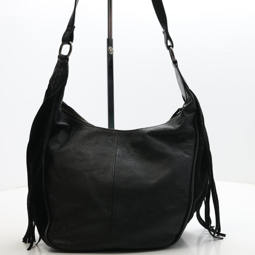 Debenhams Womens Black Geometric Suede Shoulder Bag Size Medium
