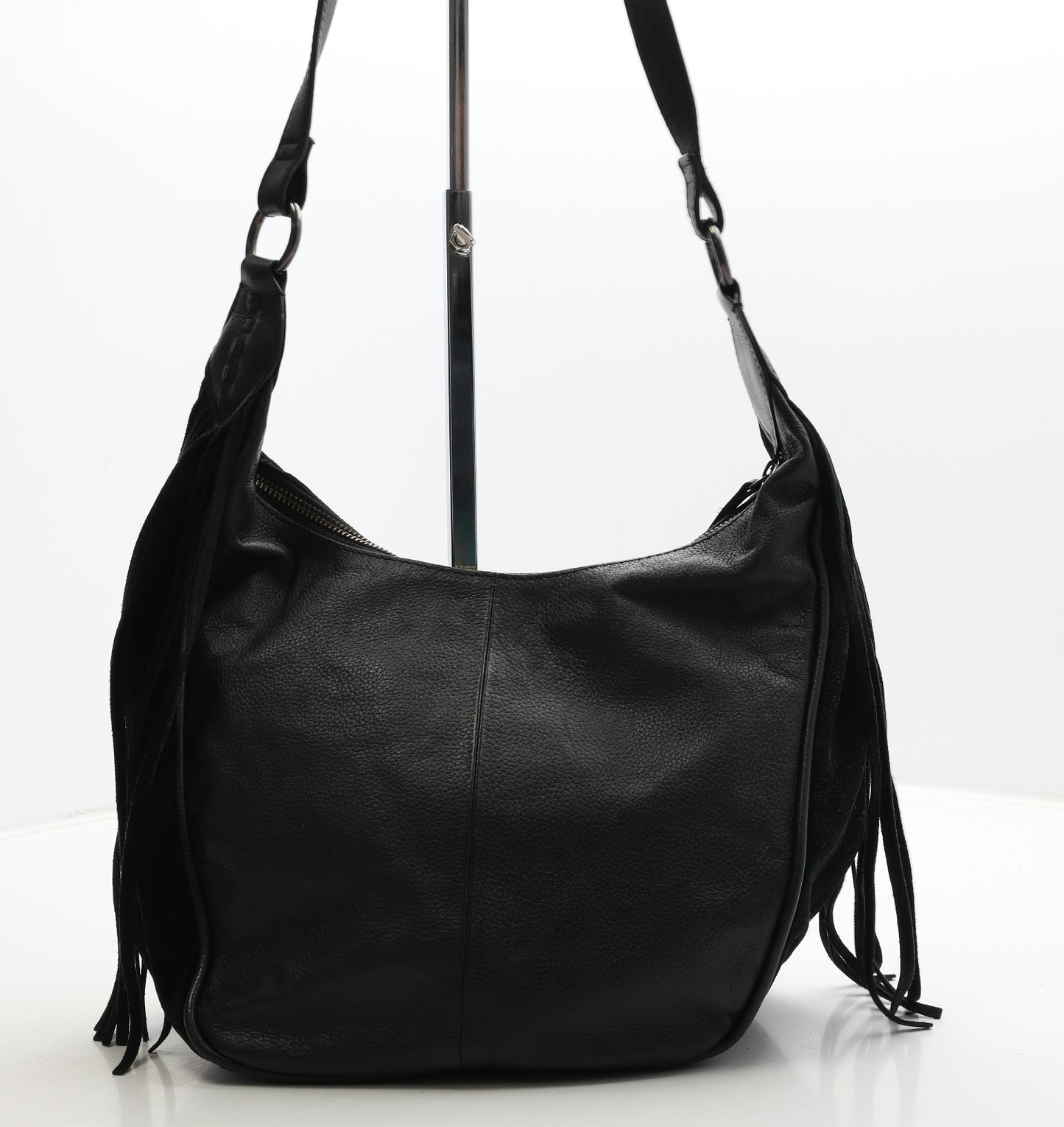 Debenhams Womens Black Geometric Suede Shoulder Bag Size Medium