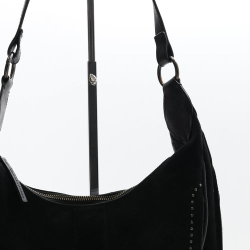 Debenhams Womens Black Geometric Suede Shoulder Bag Size Medium