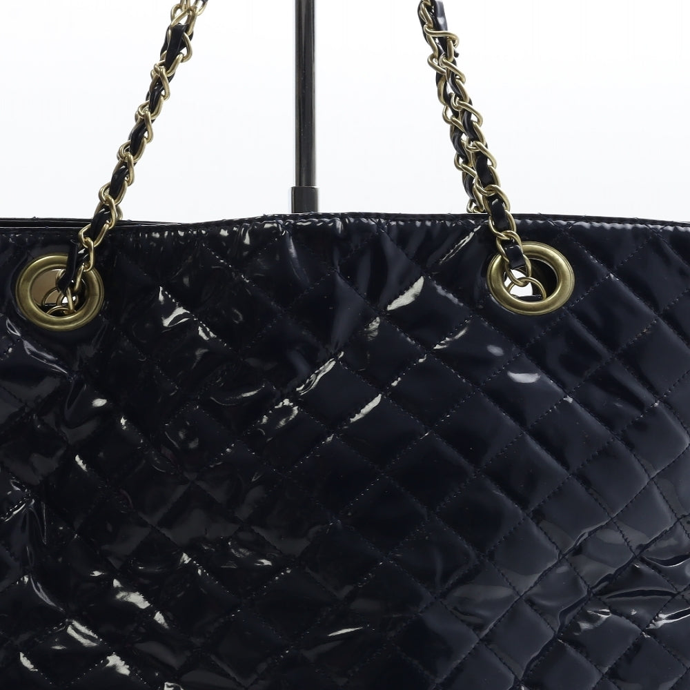 Primark Womens Blue Geometric Polyurethane Shoulder Bag Size Large