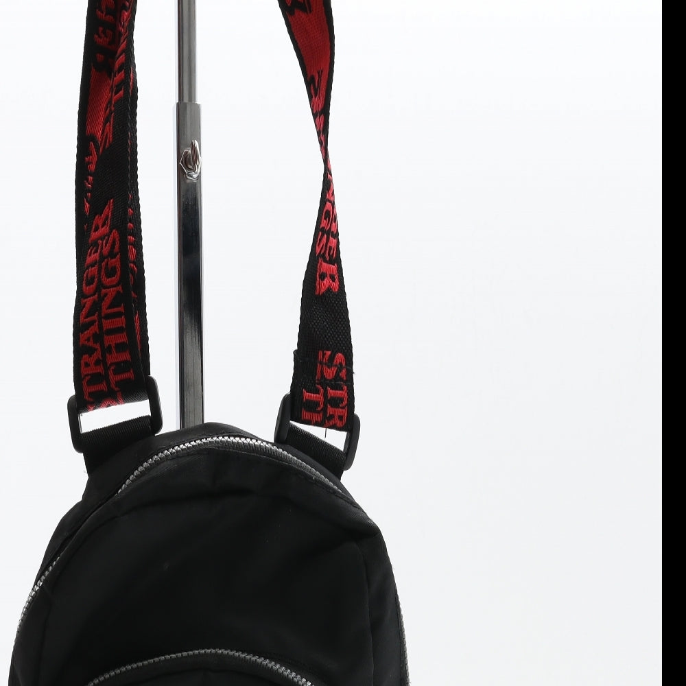 Stranger Things Womens Black Logo Polyester Crossbody Size Small - Stranger Things