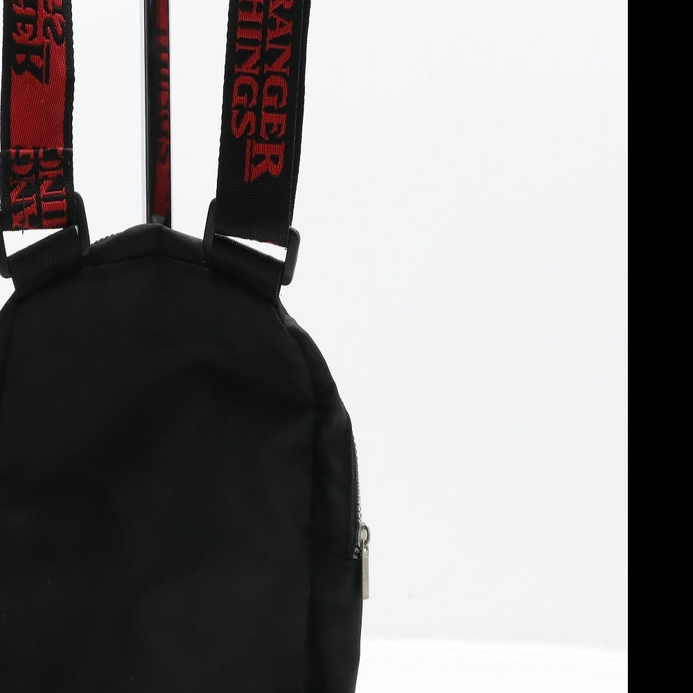 Stranger Things Womens Black Logo Polyester Crossbody Size Small - Stranger Things