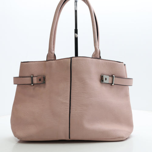 Dorothy Perkins Womens Pink Monogram Polyurethane Shoulder Bag Size Large