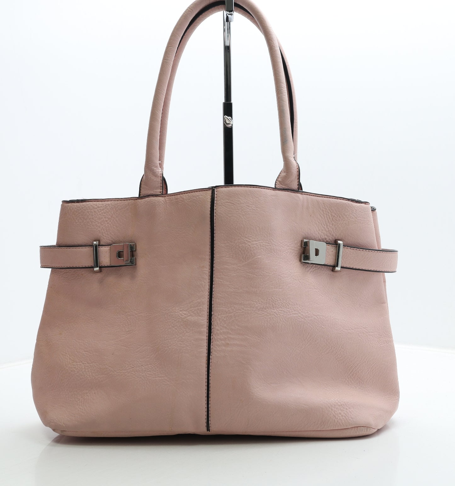 Dorothy Perkins Womens Pink Monogram Polyurethane Shoulder Bag Size Large