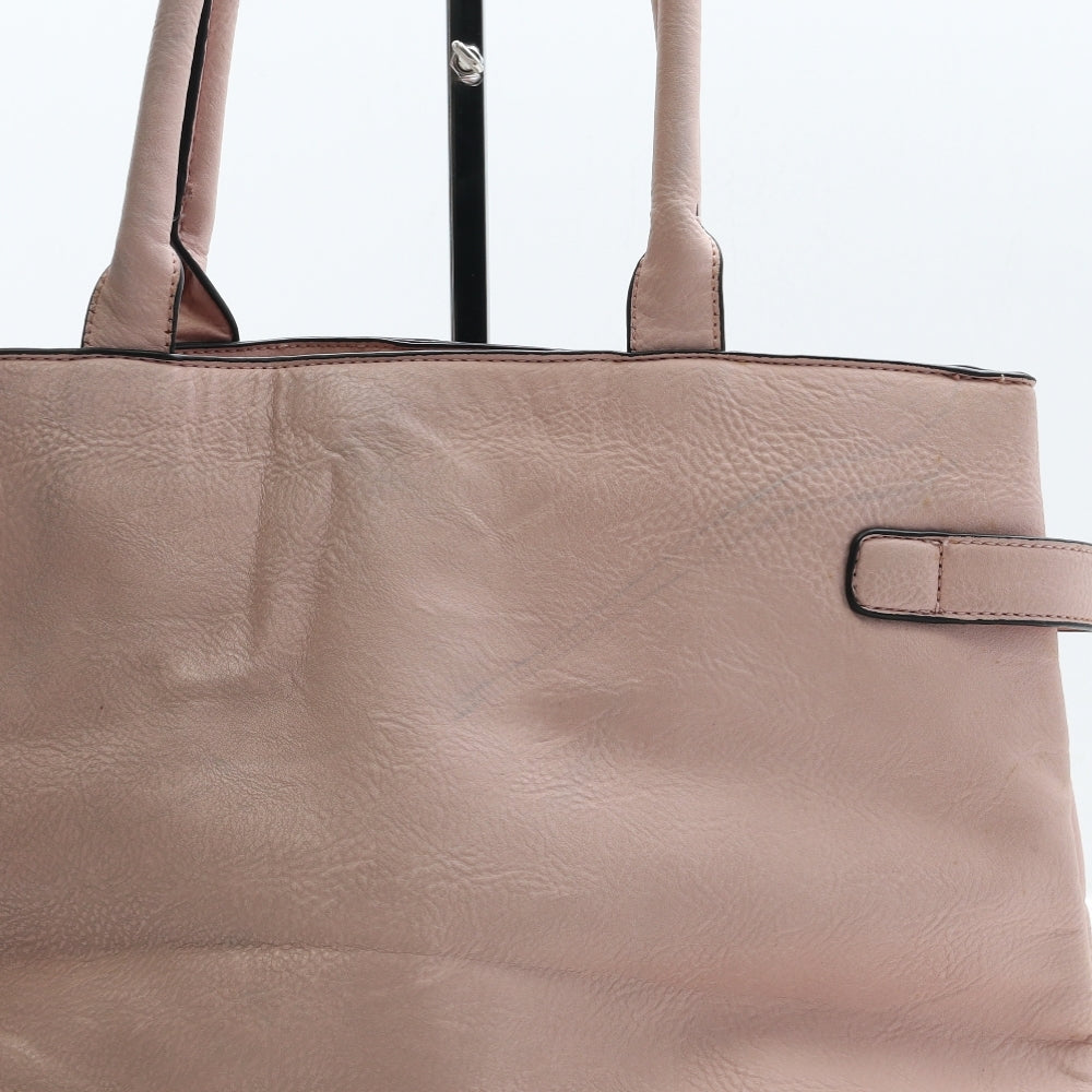 Dorothy Perkins Womens Pink Monogram Polyurethane Shoulder Bag Size Large