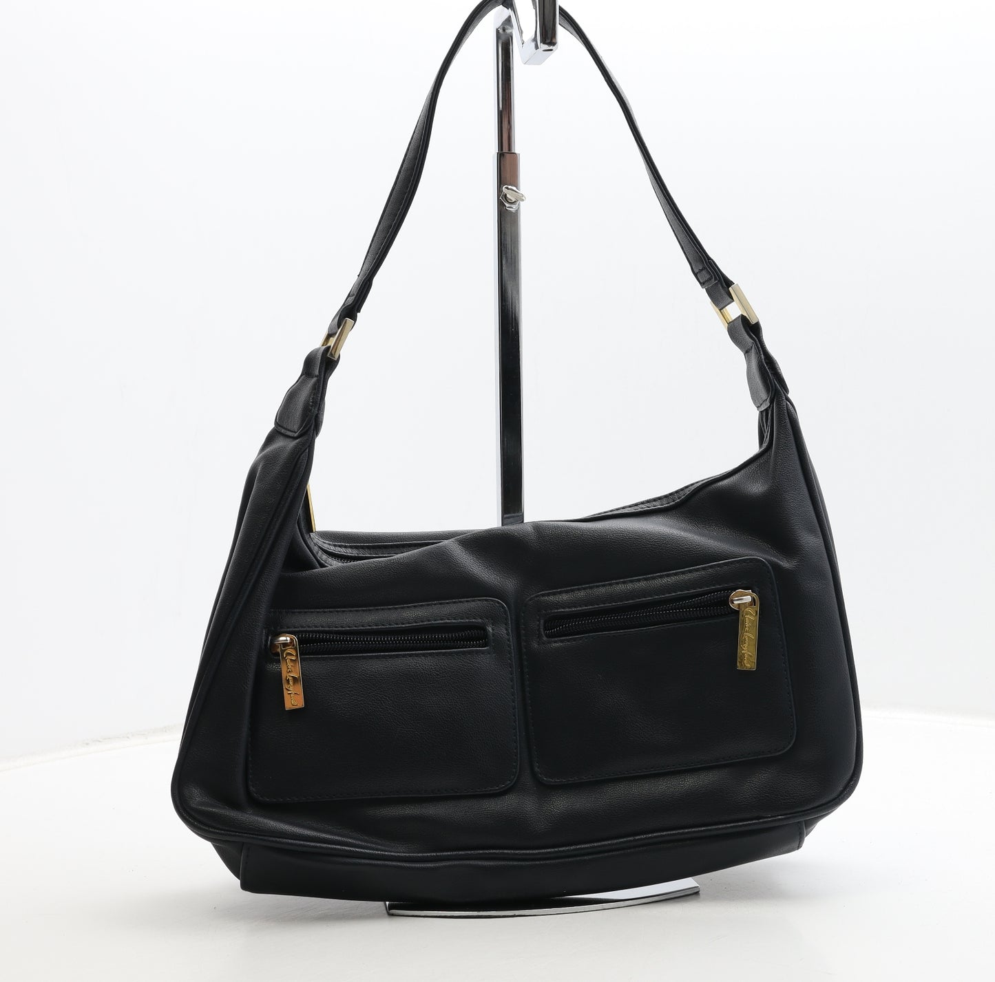 Claire Langford Womens Blue Polyester Shoulder Bag Size Medium