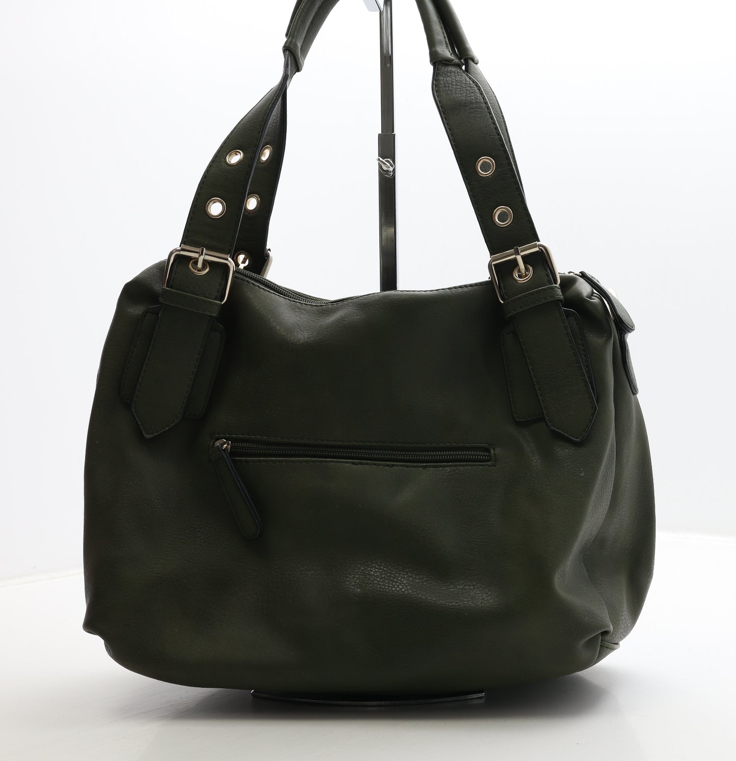 Pavers Womens Green Leather Shoulder Bag Size Medium