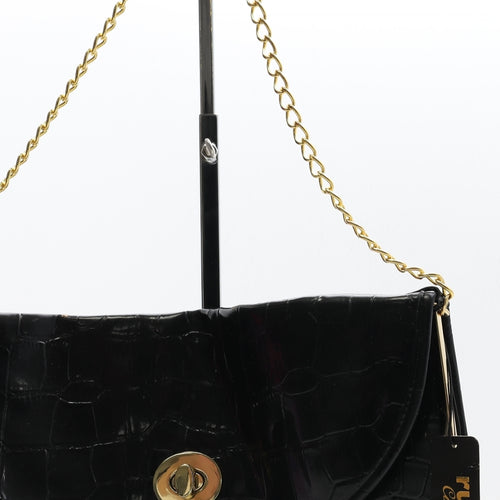 NEXT Womens Black Graffiti Polyurethane Shoulder Bag Size Medium