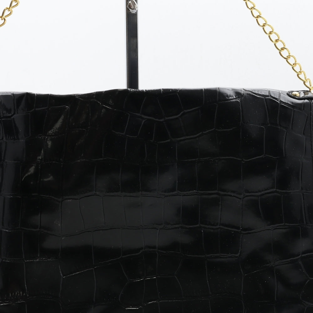 NEXT Womens Black Graffiti Polyurethane Shoulder Bag Size Medium