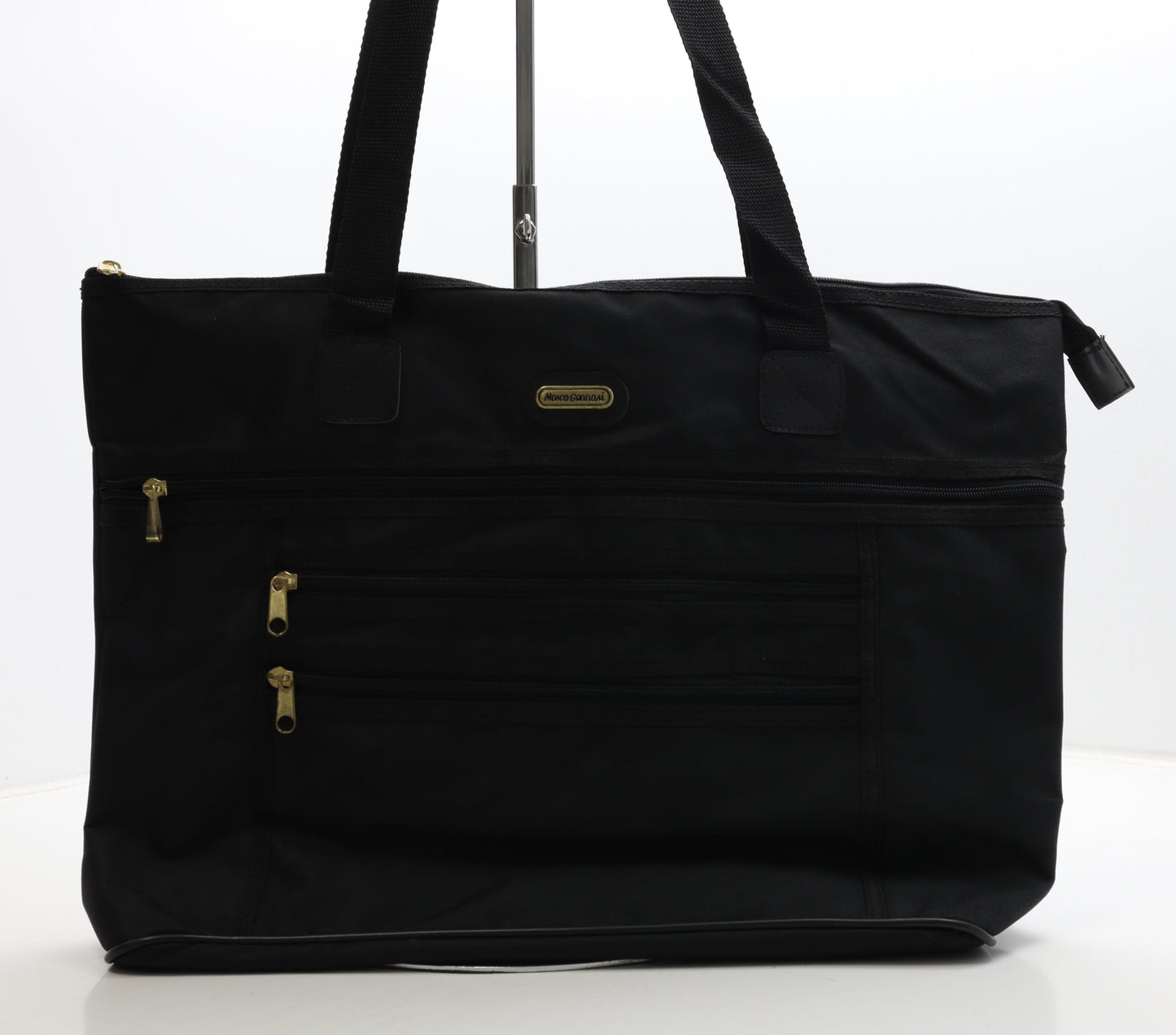 Moaco Gennai Womens Black Canvas Shoulder Bag Size Extra Large