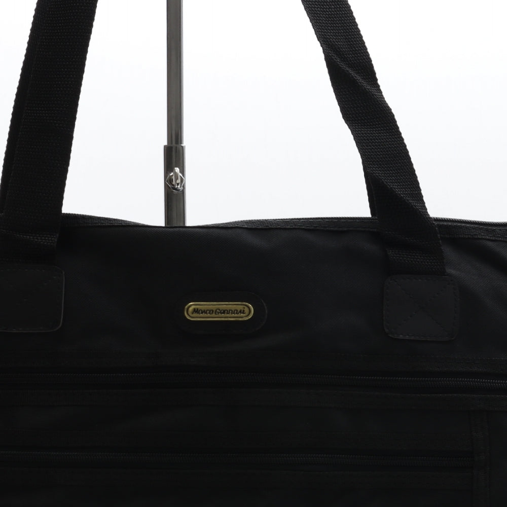 Moaco Gennai Womens Black Canvas Shoulder Bag Size Extra Large