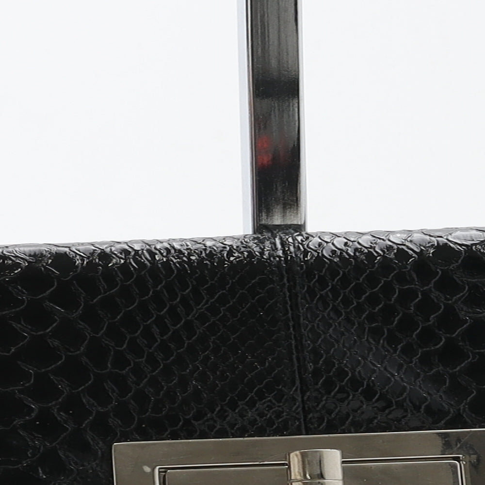 B.Bag Womens Black Geometric PVC Clutch Size Small