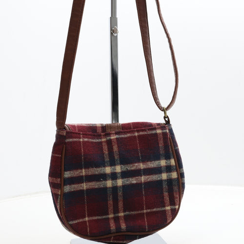 F&F Womens Multicoloured Plaid Polyester Crossbody Size Small
