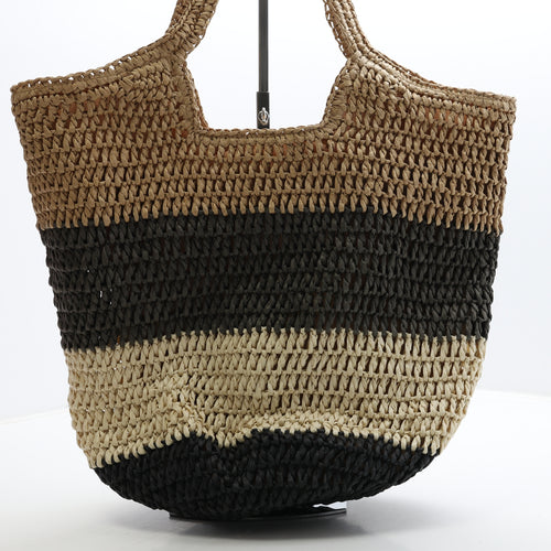 Schuh Womens Brown Wicker Shoulder Bag Size Large