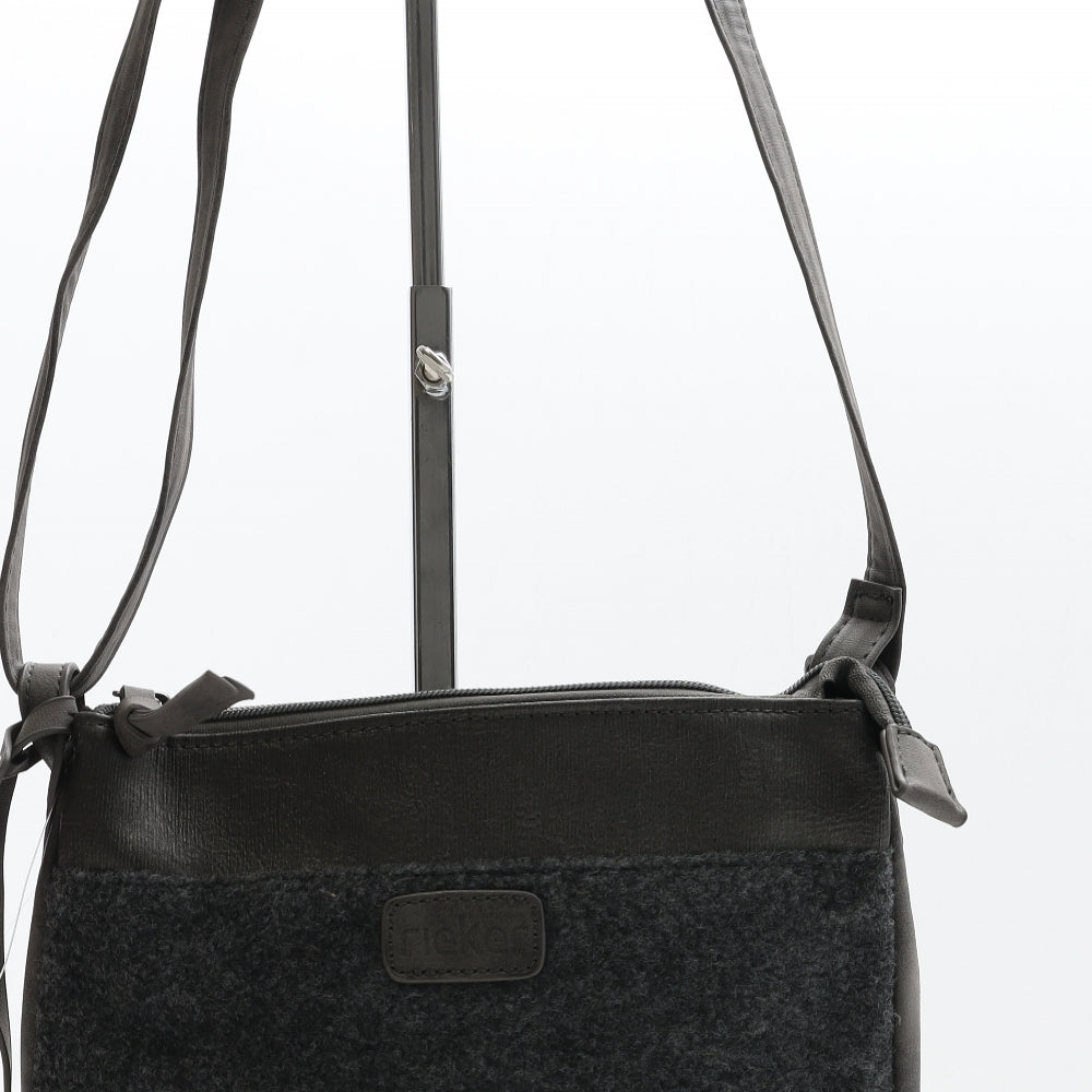 Rieker Womens Grey Geometric Polyurethane Crossbody Size Small
