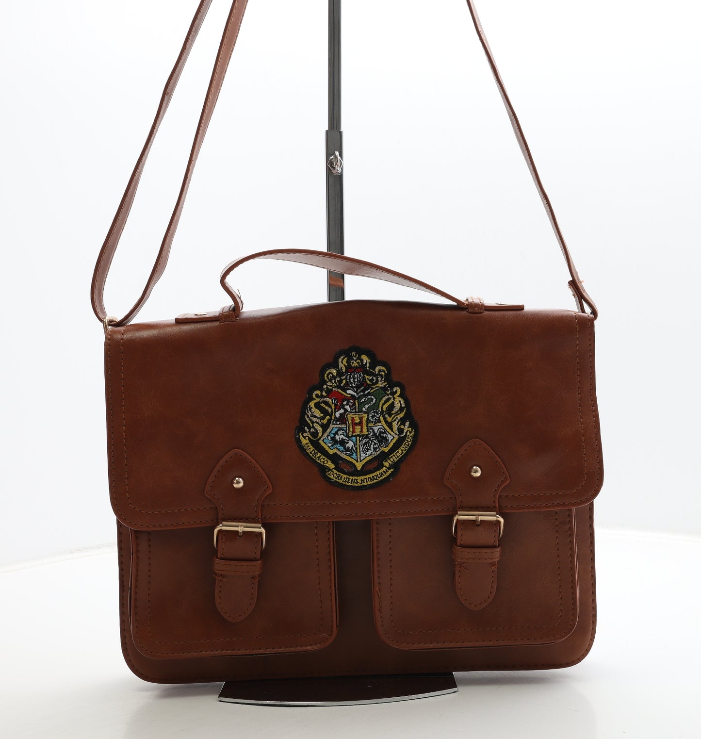 Primark Womens Brown Logo Polyurethane Satchel Size Medium - Harry Potter