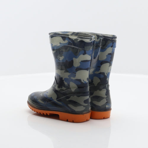 Preworn Boys Multicoloured Camouflage Synthetic Wellies Boot UK 6 - Dinosaur pattern