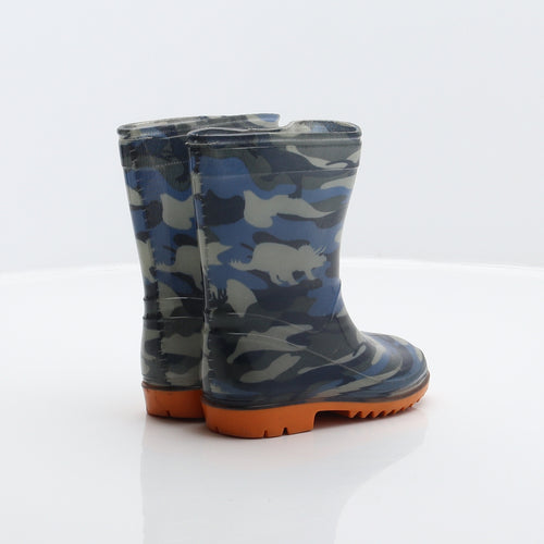 Preworn Boys Multicoloured Camouflage Synthetic Wellies Boot UK 6 - Dinosaur pattern