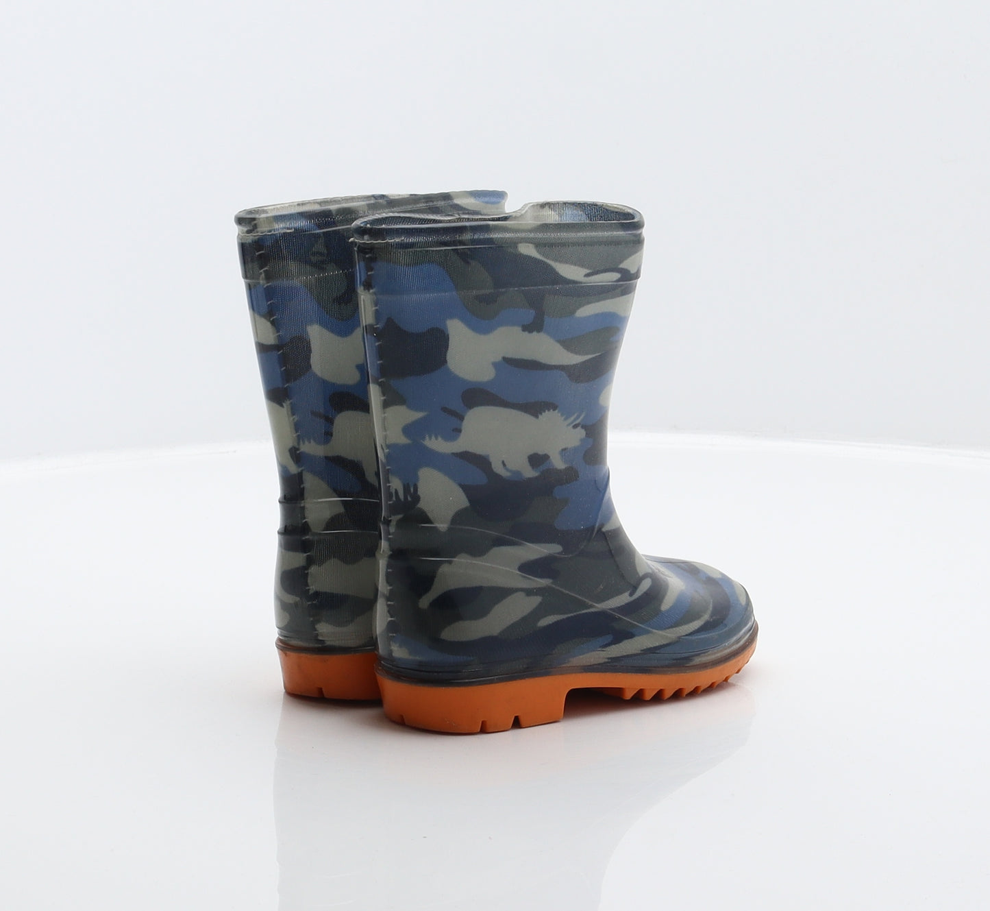 Preworn Boys Multicoloured Camouflage Synthetic Wellies Boot UK 6 - Dinosaur pattern