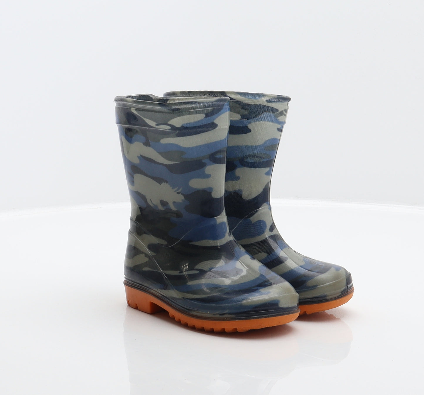 Preworn Boys Multicoloured Camouflage Synthetic Wellies Boot UK 6 - Dinosaur pattern