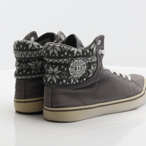 Duffer of St. George Mens Grey Fair Isle Fabric Trainer UK 9 43