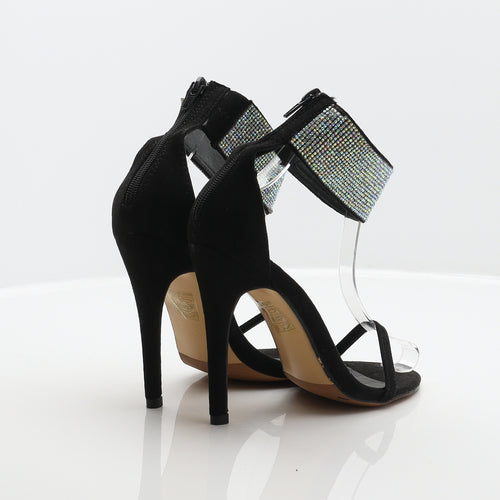 Truffle Womens Black Polyester Strappy Heel UK 5 38