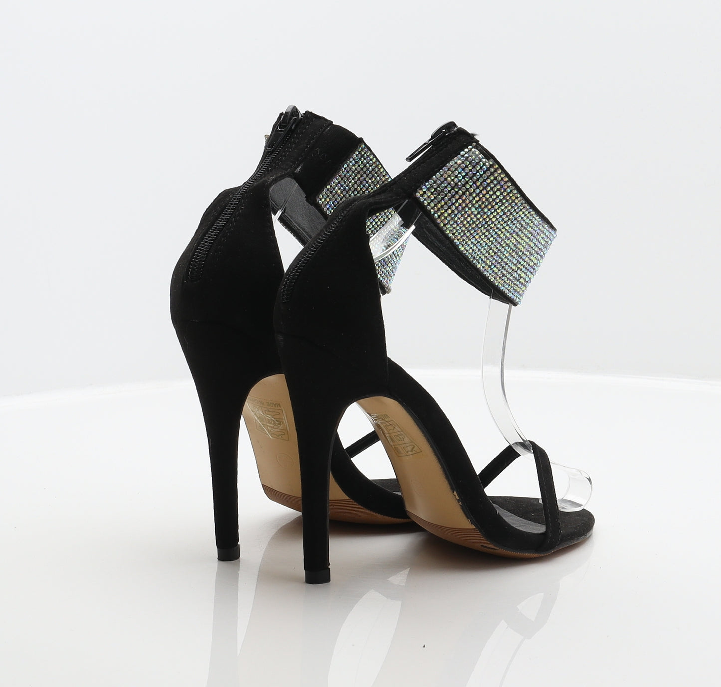 Truffle Womens Black Polyester Strappy Heel UK 5 38