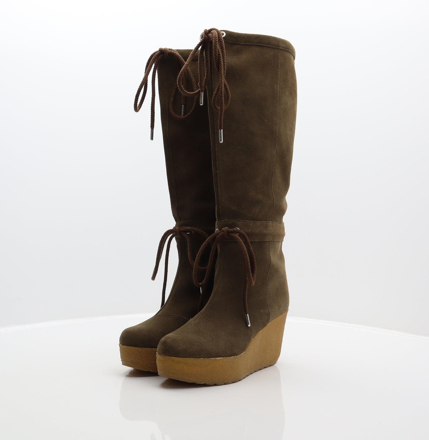 Rockport Womens Green Suede Platform Boot UK 5.5 38.5