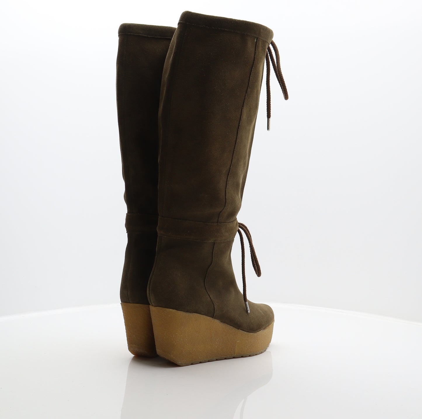 Rockport Womens Green Suede Platform Boot UK 5.5 38.5