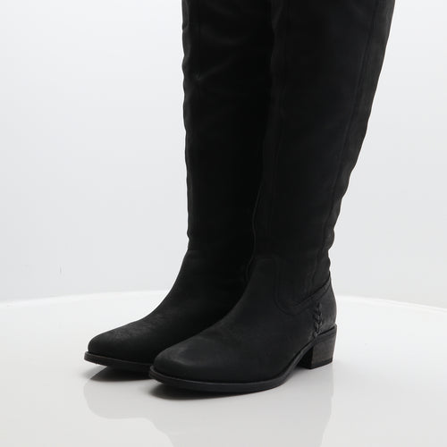 NEXT Womens Black Leather Slip On Boot UK 6 39