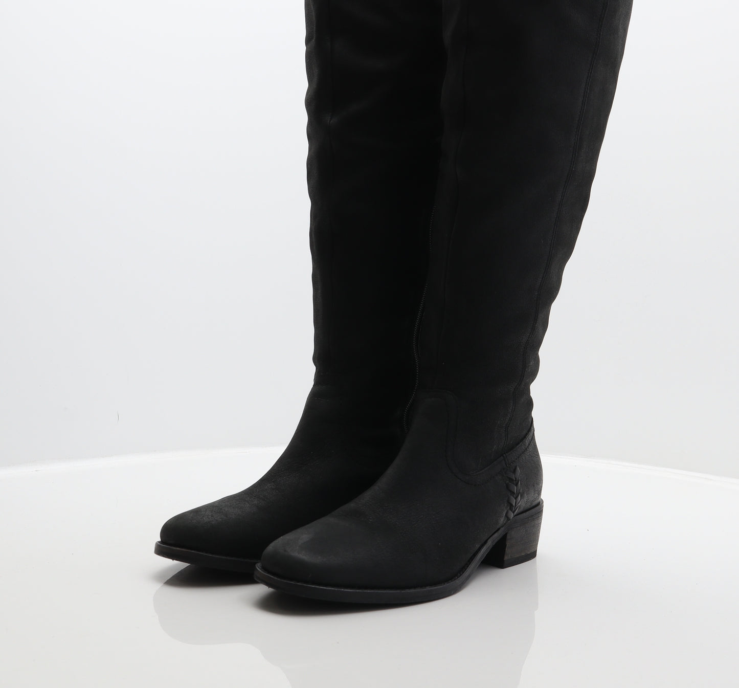 NEXT Womens Black Leather Slip On Boot UK 6 39