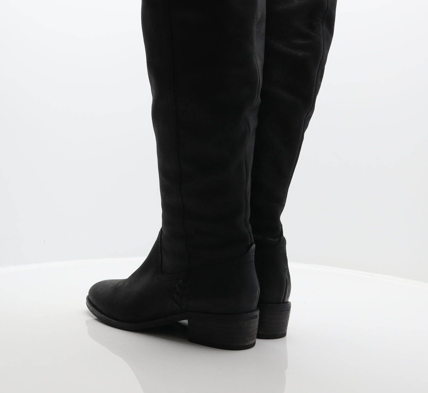 NEXT Womens Black Leather Slip On Boot UK 6 39