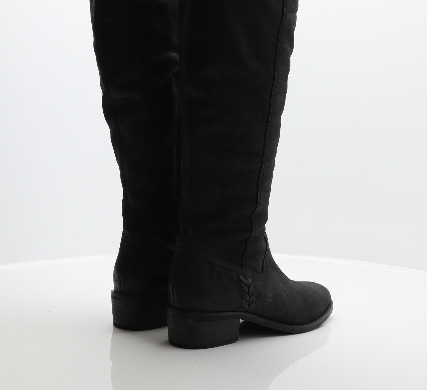 NEXT Womens Black Leather Slip On Boot UK 6 39