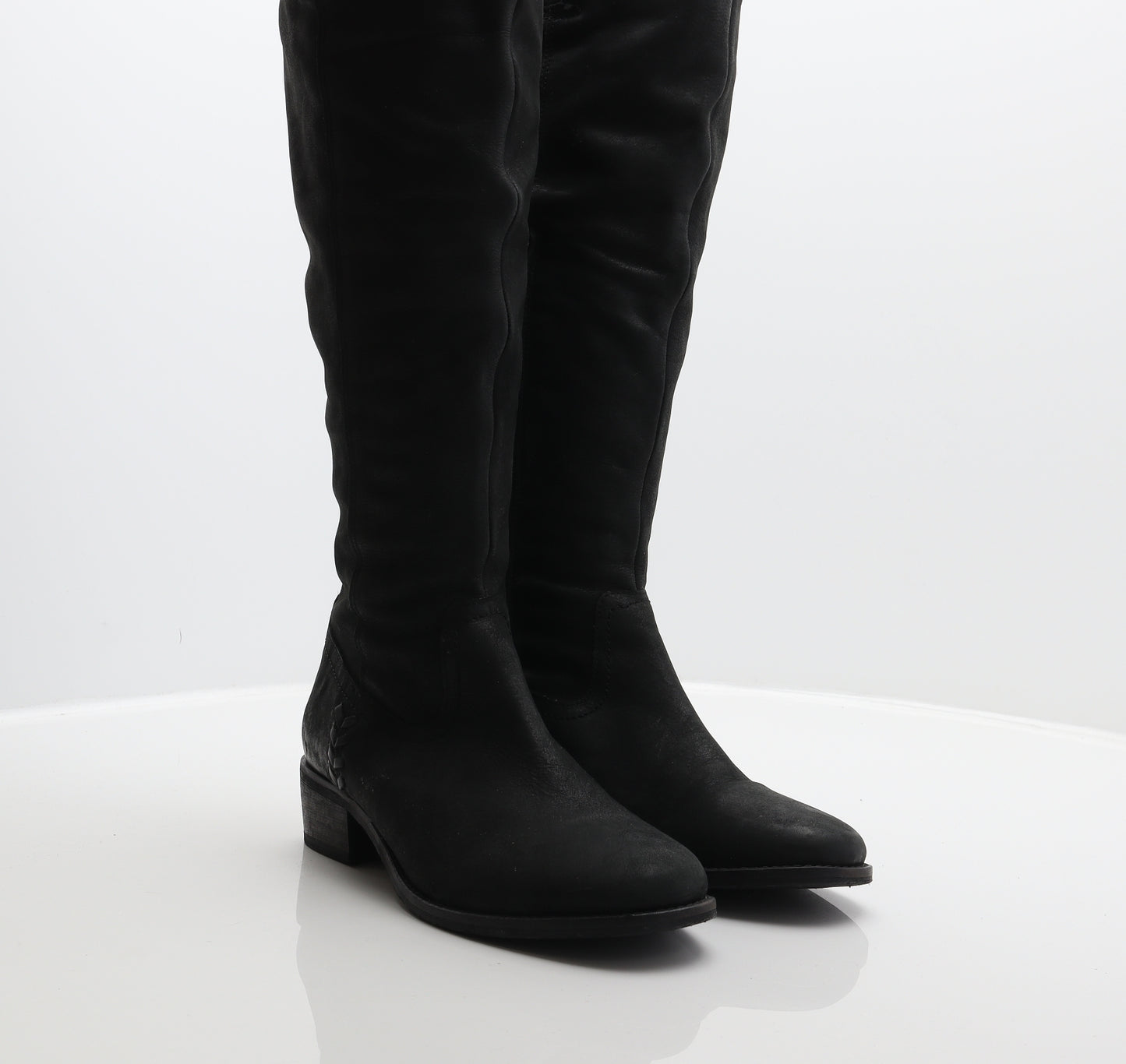 NEXT Womens Black Leather Slip On Boot UK 6 39
