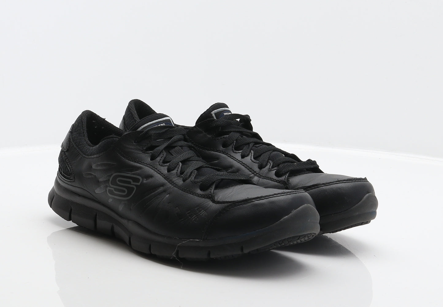 Skechers Mens Black Leather Trainer UK 6.5 39.5 - Work shoes