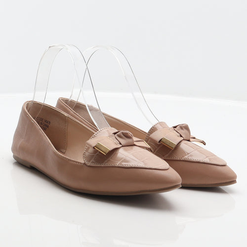 Primark Womens Beige Animal Print Synthetic Loafer Flat UK 4 37