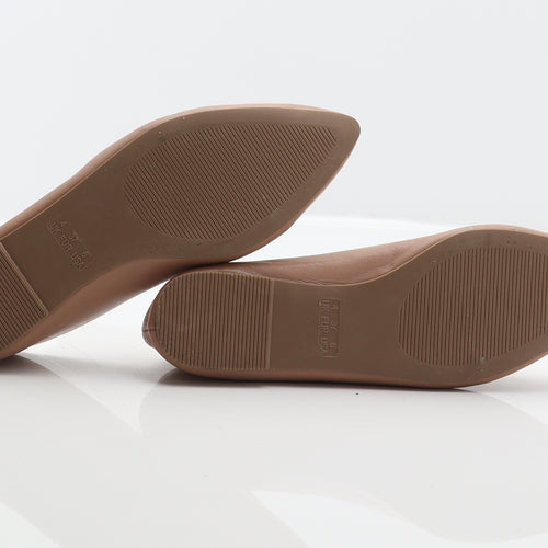 Primark Womens Beige Animal Print Synthetic Loafer Flat UK 4 37