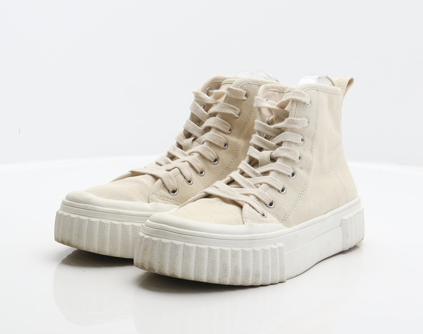 Primark Womens Beige Fabric Trainer UK 6 39