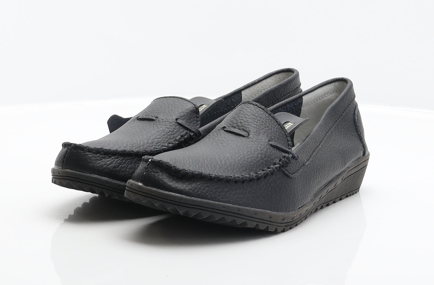 Clifford James Womens Black Leather Loafer Casual UK 8 41